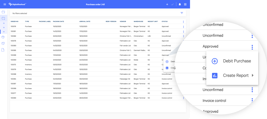 Screenshot from Maritech DGS Purchase & Sales 